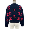 シャネル CHANEL ココマーク総柄カシミヤ混ニットセーター P70525 ネイビー カシミヤ レディース セーター
