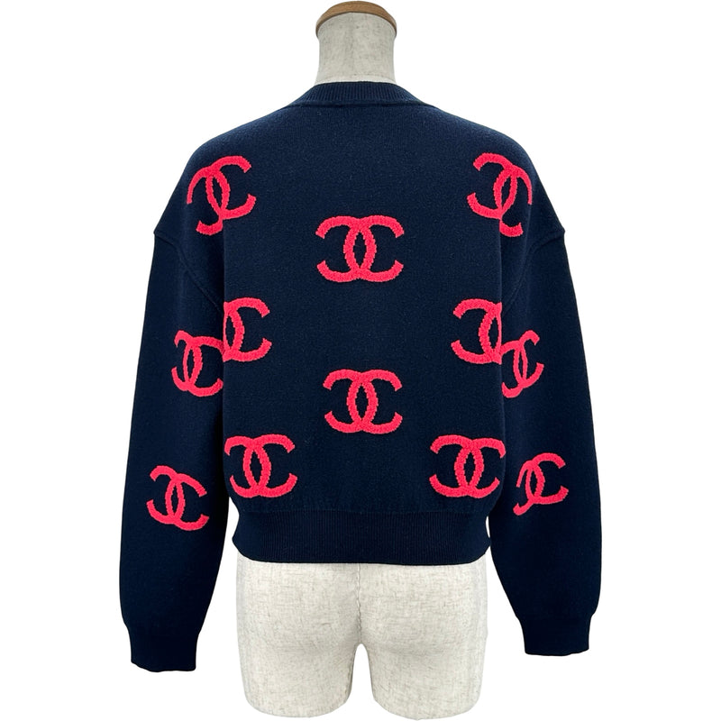 シャネル CHANEL ココマーク総柄カシミヤ混ニットセーター P70525
