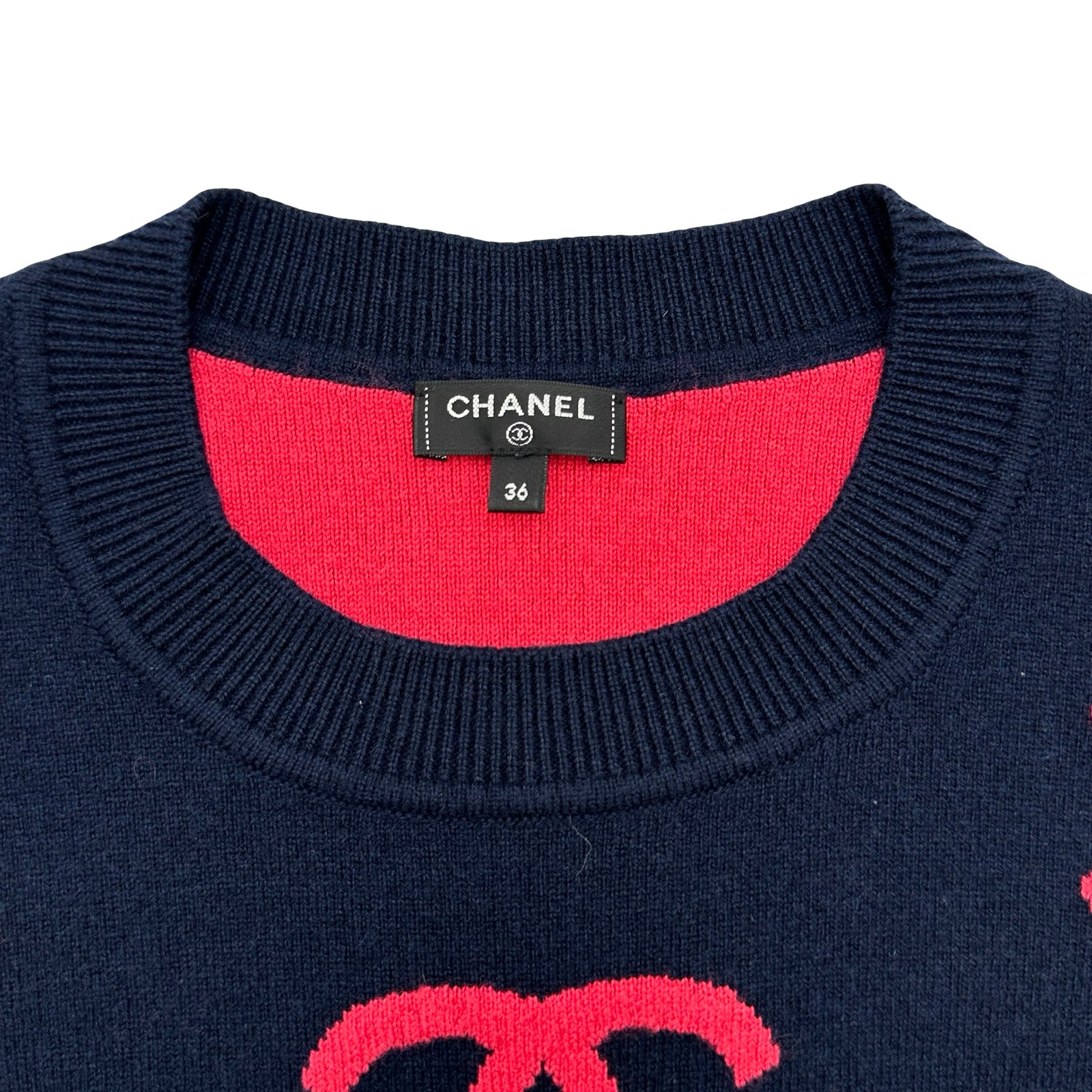 シャネル CHANEL ココマーク総柄カシミヤ混ニットセーター P70525