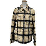 クリスチャン・ディオール Christian Dior Bee刺繍チェックシルクジャケット 021V44A7717 ベージュ シルク レディース その他アウター