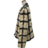クリスチャン・ディオール Christian Dior Bee刺繍チェックシルクジャケット 021V44A7717 ベージュ シルク レディース その他アウター