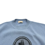 モンクレール MONCLER ロゴワッペンカシミヤ混ニットセーター ブルー ウール レディース セーター
