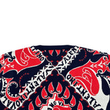 ヴァレンティノ VALENTINO バンダナプリント総柄半袖ニットシャツ 1B3KC38D7ED ネイビー レーヨン レディース ニット
