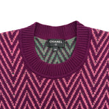 シャネル CHANEL ココマークヘリンボーンカシミヤニットワンピース P71619 パープル カシミヤ レディース ワンピース