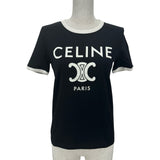 セリーヌ CELINE トリオンフクラシックロゴ半袖Tシャツ 2X872671Q ブラック コットン レディース 半袖Ｔシャツ
