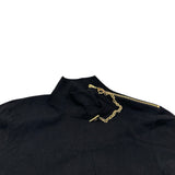 ルイ・ヴィトン LOUIS VUITTON チェーンディティールタートルネックニットシャツ FMKL04 ブラック レーヨン レディース ニット
