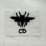 クリスチャン・ディオール Christian Dior Bee刺繍フラワーカッティング半袖シャツ 322B46M3177 ホワイト コットン レディース 半袖シャツ
