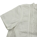 クリスチャン・ディオール Christian Dior Bee刺繍フラワーカッティング半袖シャツ 322B46M3177 ホワイト コットン レディース 半袖シャツ