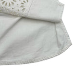 クリスチャン・ディオール Christian Dior Bee刺繍フラワーカッティング半袖シャツ 322B46M3177 ホワイト コットン レディース 半袖シャツ