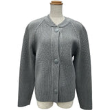 ルイ・ヴィトン LOUIS VUITTON ウールリブニットカーディガン FRKC95 グレー ウール レディース カーディガン