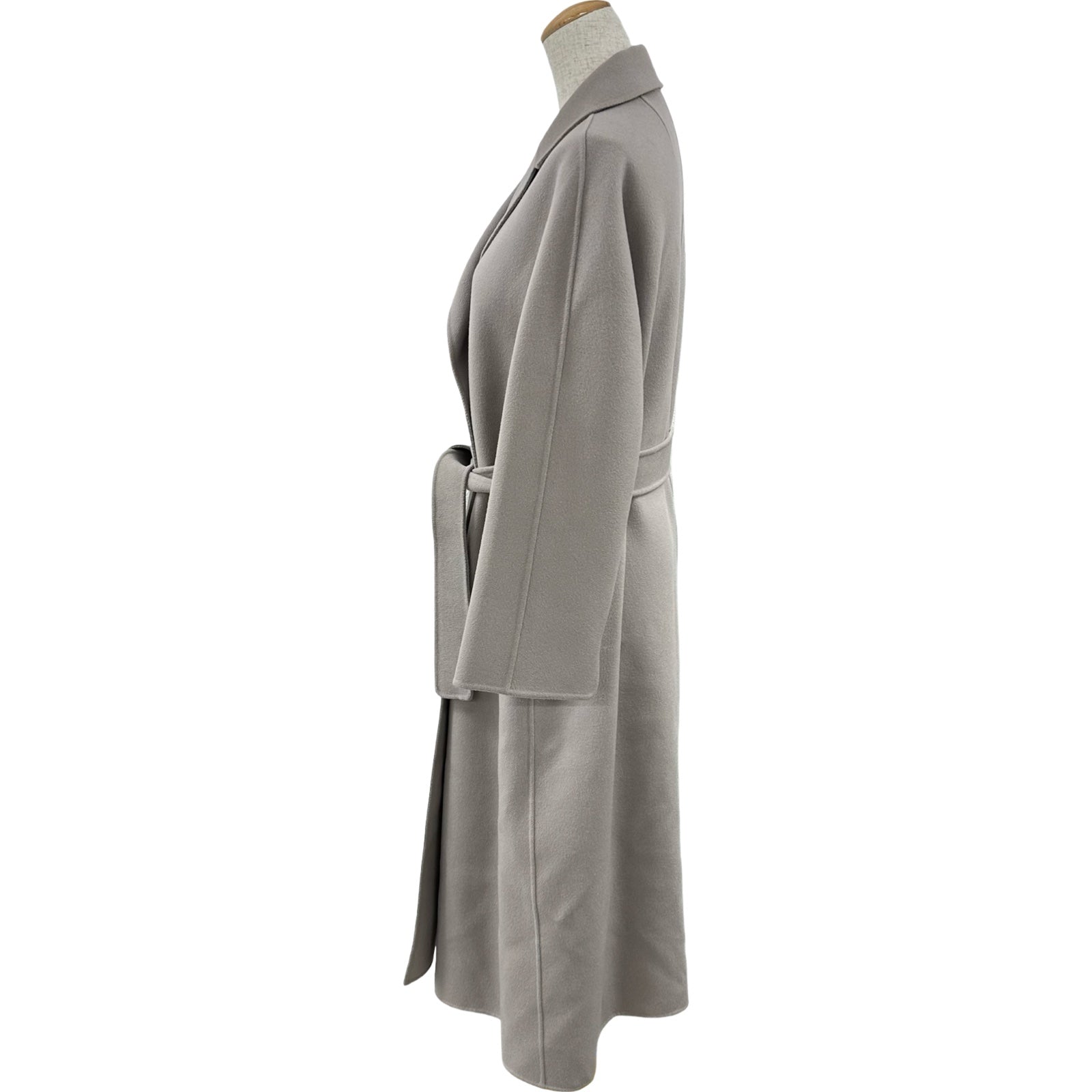 希少44✨現行 美品 マックスマーラ マキシコート クチートアマーノ グレー S Max Mara クチートアマーノ ダブルフェイスラップコート 901113016