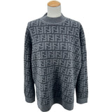フェンディ FENDI FF総柄カシミヤニットセーター FZX862 グレー カシミヤ レディース セーター