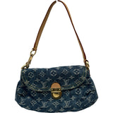 ルイ・ヴィトン LOUIS VUITTON ミニ・プリーティ M95050 ブルー モノグラム・デニム レディース ショルダーバッグ