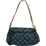 ルイ・ヴィトン LOUIS VUITTON ミニ・プリーティ M95050 ブルー モノグラム・デニム レディース ショルダーバッグ