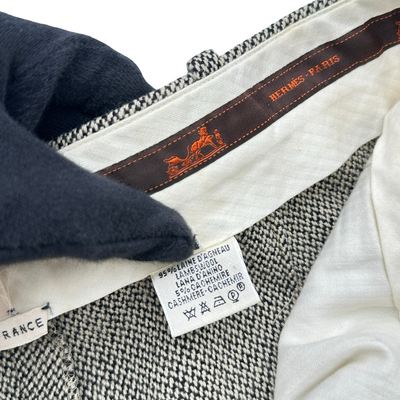 エルメス HERMES ヘリンボーンウールスラックスパンツ クリーム ウール