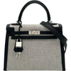 エルメス HERMES ケリー25 外縫い K刻印 エクリュ/ブラック シルバー金具 トワルアッシュ/スイフト レディース ショルダーバッグ