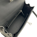 エルメス HERMES ケリー25 外縫い K刻印 エクリュ/ブラック シルバー金具 トワルアッシュ/スイフト レディース ショルダーバッグ