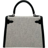 エルメス HERMES ケリー25 外縫い K刻印 エクリュ/ブラック シルバー金具 トワルアッシュ/スイフト レディース ショルダーバッグ