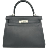 エルメス HERMES ケリー28 内縫い W刻印 ブラック　シルバー金具 トゴ レディース ショルダーバッグ