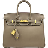 エルメス HERMES バーキン25 G刻印 エトゥープ ゴールド金具 トゴ レディース ハンドバッグ