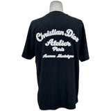 クリスチャン・ディオール Christian Dior アトリエ刺繍半袖Tシャツ 293J645A0677 ブラック コットン メンズ 半袖Ｔシャツ