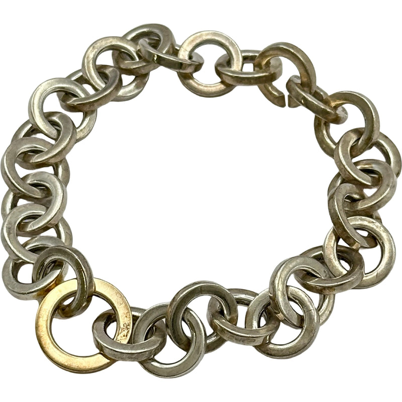 TIFFANY シルバー925 イエローゴールド750 アンカーブレス ティファニー TIFFANY＆CO サークル ブレスレット シルバー/ゴールド