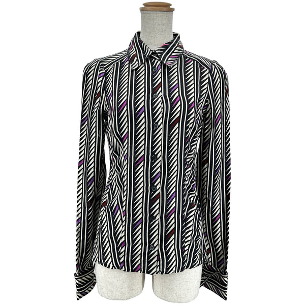 グッチ GUCCI 総柄シルク長袖シャツ 168042 ブラック シルク