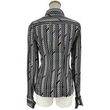 グッチ GUCCI 総柄シルク長袖シャツ 168042 ブラック シルク レディース 長袖シャツ