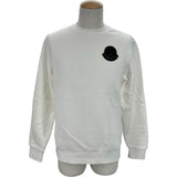 モンクレール MONCLER ロゴパッチ スウェットシャツ ホワイト コットン メンズ スウェット