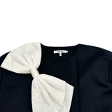 クリスチャン・ディオール Christian Dior ノーカラーリボンウールコート 4SBM11C0AC ブラック ウール レディース その他アウター