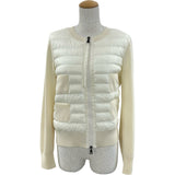 モンクレール MONCLER ダウン切替ジップアップカーディガン アイボリー ナイロン レディース カーディガン