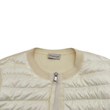 モンクレール MONCLER ダウン切替ジップアップカーディガン アイボリー ナイロン レディース カーディガン
