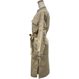 モンクレール MONCLER ABITO ロングシャツワンピース ベージュ コットン レディース ワンピース