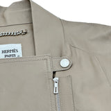 エルメス HERMES セリエボタンジップアップレザーコート ベージュ レザー レディース その他アウター