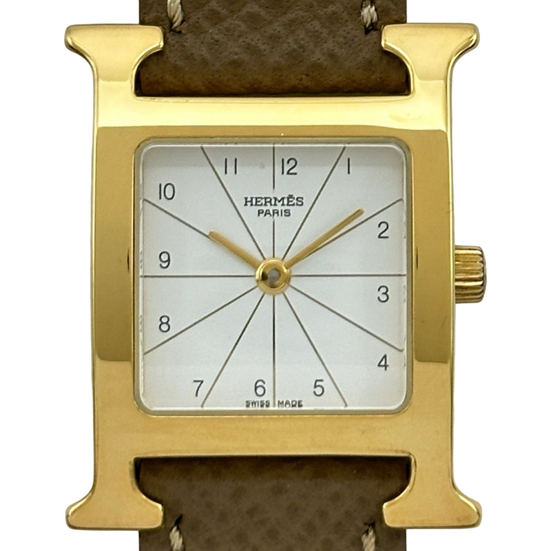 エルメス HERMES Hウォッチ HH1.201 ホワイト メッキ/ステンレス