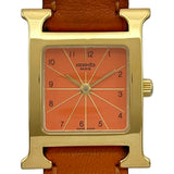 エルメス HERMES Hウォッチ HH1.201 オレンジ メッキ/ステンレススチール クオーツ レディース 腕時計