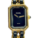 シャネル CHANEL プルミエール L H0001 ゴールド ブラック GP レディース 腕時計