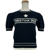 クリスチャン・ディオール Christian Dior ロゴショートスリーブニットセーター 224S09AM308 ネイビー ウール レディース セーター
