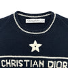 クリスチャン・ディオール Christian Dior ロゴショートスリーブニットセーター 224S09AM308 ネイビー ウール レディース セーター