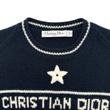クリスチャン・ディオール Christian Dior ロゴショートスリーブニットセーター 224S09AM308 ネイビー ウール レディース セーター