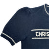 クリスチャン・ディオール Christian Dior ロゴショートスリーブニットセーター 224S09AM308 ネイビー ウール レディース セーター