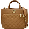 シャネル CHANEL アフィニティスモールショルダー A93750 24番台 ベージュ ゴールド金具 キャビアスキン レディース ショルダーバッグ