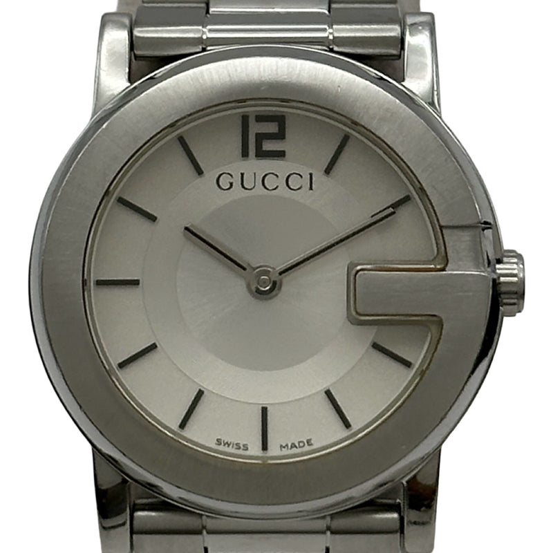 J*1様 GUCCI Gラウンドシルバークォーツ腕時計 101J グッチ GUCCI Gラウンド 101L ホワイト ステンレススチール クオーツ