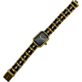シャネル CHANEL プルミエール L H0001 ブラック ゴールドプレーテッド クオーツ レディース 腕時計