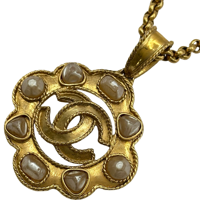 CHANEL パール ロングネックレス ゴールド シャネル CHANEL ココマークパールロングネックレス ゴールド メタル