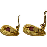 シャネル CHANEL グリポアイヤリング レッド ゴールド ゴールドプレーテッド アクセサリー