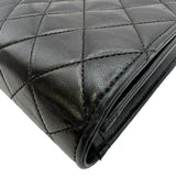 シャネル CHANEL マトラッセフルフラップチェーンショルダー 12番台 ブラック ゴールド金具 ラムスキン レディース ショルダーバッグ