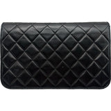 シャネル CHANEL マトラッセフルフラップチェーンショルダー 12番台 ブラック ゴールド金具 ラムスキン レディース ショルダーバッグ