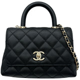 シャネル CHANEL ココハンドルXXS AS2215 ブラック ゴールド金具 キャビアスキン レディース ショルダーバッグ