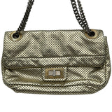 シャネル CHANEL 2.55パンチングWチェーンショルダー 12番台 ゴールド ゴールド/シルバー金具 レザー レディース ショルダーバッグ